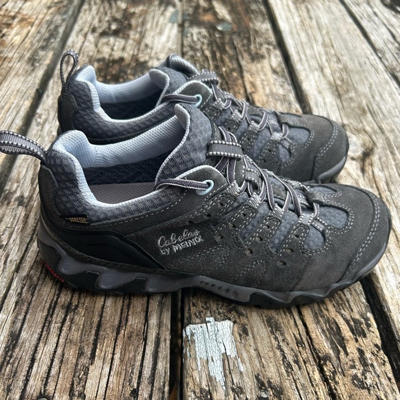 Cabela’s Meindl Pflege II Gortex Women’s Lace Up Gray Leather Hiking Shoes Sz 6 - Picture 1 of 13